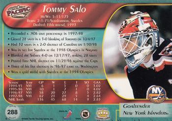 1998-99 Pacific - Red #288 Tommy Salo Back