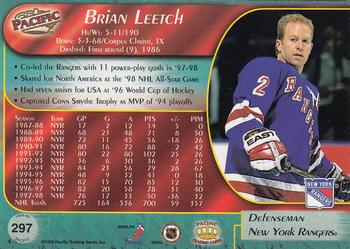 1998-99 Pacific - Red #297 Brian Leetch Back