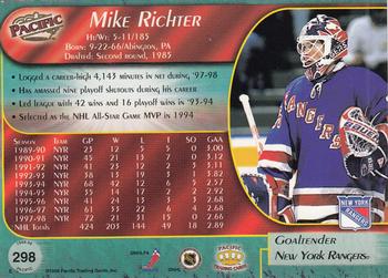 1998-99 Pacific - Red #298 Mike Richter Back