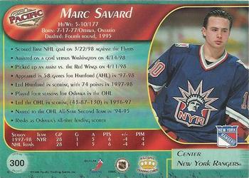 1998-99 Pacific - Red #300 Marc Savard Back