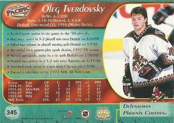 1998-99 Pacific - Red #345 Oleg Tverdovsky Back