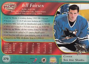 1998-99 Pacific - Red #379 Jeff Friesen Back