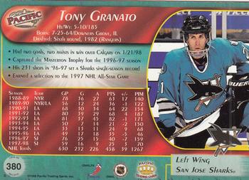 1998-99 Pacific - Red #380 Tony Granato Back