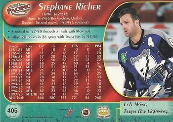 1998-99 Pacific - Red #405 Stephane Richer Back