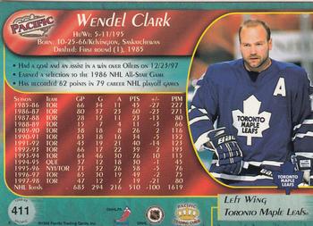 1998-99 Pacific - Red #411 Wendel Clark Back