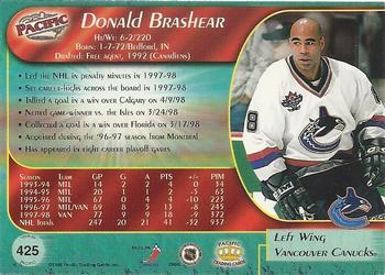 1998-99 Pacific - Red #425 Donald Brashear Back