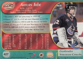 1998-99 Pacific - Red #427 Arturs Irbe Back