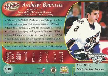 1998-99 Pacific - Red #439 Andrew Brunette Back