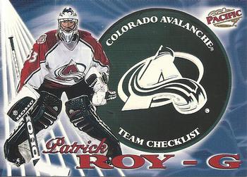 1998-99 Pacific - Team Checklists #7 Patrick Roy Front