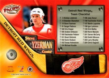 1998-99 Pacific - Team Checklists #9 Steve Yzerman Back