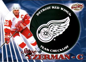 1998-99 Pacific - Team Checklists #9 Steve Yzerman Front