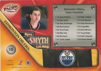 1998-99 Pacific - Team Checklists #10 Ryan Smyth Back