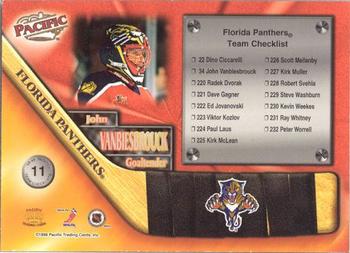 1998-99 Pacific - Team Checklists #11 John Vanbiesbrouck Back