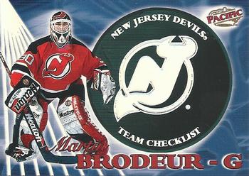 1998-99 Pacific - Team Checklists #15 Martin Brodeur Front