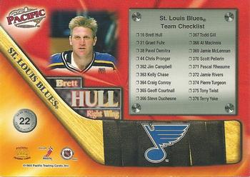 1998-99 Pacific - Team Checklists #22 Brett Hull Back