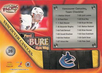 1998-99 Pacific - Team Checklists #26 Pavel Bure Back