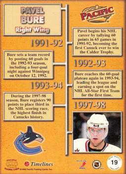 1998-99 Pacific - Timelines #19 Pavel Bure Back