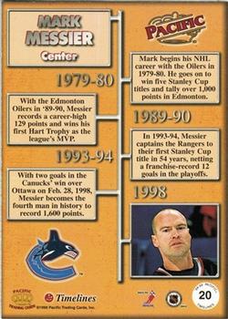 1998-99 Pacific - Timelines #20 Mark Messier Back