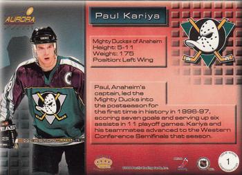 1998-99 Pacific Aurora - Championship Fever #1 Paul Kariya Back