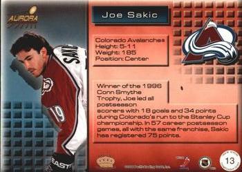 1998-99 Pacific Aurora - Championship Fever #13 Joe Sakic Back