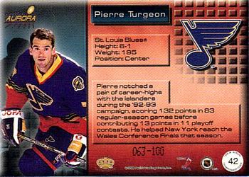 1998-99 Pacific Aurora - Championship Fever Ice Blue #42 Pierre Turgeon Back