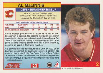 1991-92 Score Canadian Bilingual #2 Al MacInnis Back