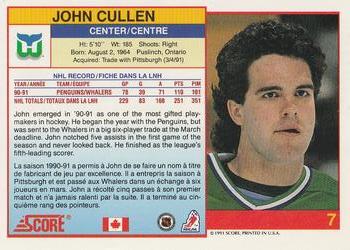 1991-92 Score Canadian Bilingual #7 John Cullen Back