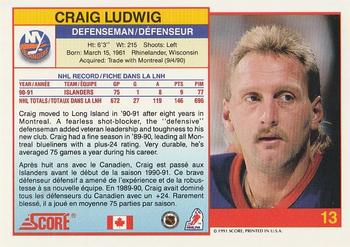 1991-92 Score Canadian Bilingual #13 Craig Ludwig Back
