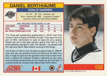 1991-92 Score Canadian Bilingual #132 Daniel Berthiaume Back