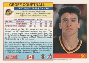 1991-92 Score Canadian Bilingual #150 Geoff Courtnall Back