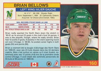 1991-92 Score Canadian Bilingual #160 Brian Bellows Back