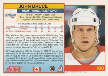 1991-92 Score Canadian Bilingual #180 John Druce Back