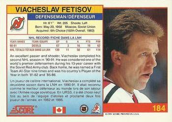 1991-92 Score Canadian Bilingual #184 Viacheslav Fetisov Back