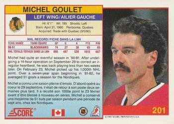 1991-92 Score Canadian Bilingual #201 Michel Goulet Back