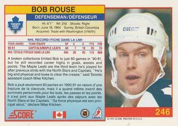 1991-92 Score Canadian Bilingual #246 Bob Rouse Back