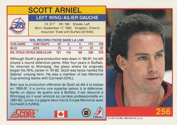 1991-92 Score Canadian Bilingual #256 Scott Arniel Back
