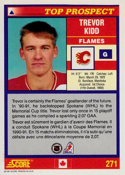1991-92 Score Canadian Bilingual #271 Trevor Kidd Back