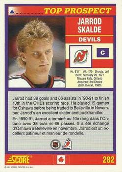 1991-92 Score Canadian Bilingual #282 Jarrod Skalde Back