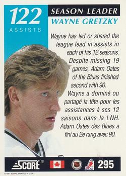 1991-92 Score Canadian Bilingual #295 Wayne Gretzky Back