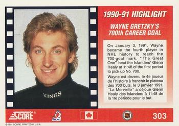 1991-92 Score Canadian Bilingual #303 Wayne Gretzky Back