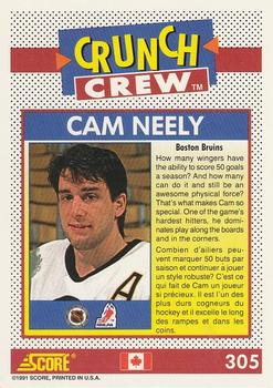 1991-92 Score Canadian Bilingual #305 Cam Neely Back