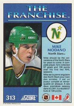 1991-92 Score Canadian Bilingual #313 Mike Modano Back