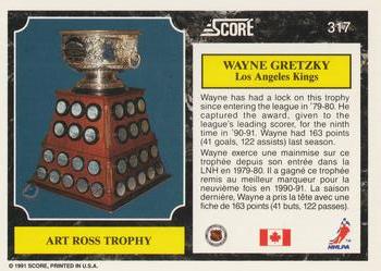 1991-92 Score Canadian Bilingual #317 Wayne Gretzky Back
