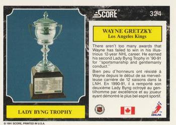 1991-92 Score Canadian Bilingual #324 Wayne Gretzky Back