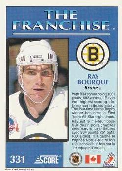 1991-92 Score Canadian Bilingual #331 Ray Bourque Back