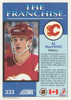 1991-92 Score Canadian Bilingual #333 Al MacInnis Back