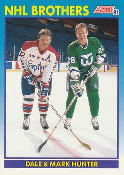 1991-92 Score Canadian Bilingual #336 Dale Hunter / Mark Hunter Front