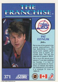 1991-92 Score Canadian Bilingual #371 Pat Elynuik Back