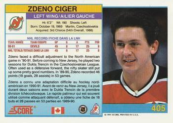 1991-92 Score Canadian Bilingual #405 Zdeno Ciger Back