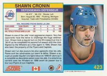 1991-92 Score Canadian Bilingual #423 Shawn Cronin Back
